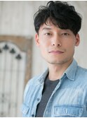 30代40代ブラックカルマパーマフェザーマッシュZ草加