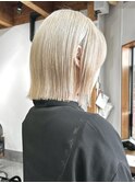 似合わせカット/ハイトーンボブ/ミルクティーブロンド/ブリーチ