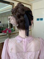 ザザ ZA/ZA 茗荷谷&nbsp;お呼ばれに♪透け感リボンの愛されアップ　茗荷谷美容室