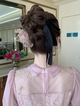 ザザ ZA/ZA 茗荷谷 お呼ばれに♪透け感リボンの愛されアップ　茗荷谷美容室