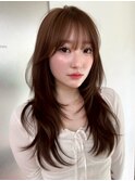 20代30代お洒落♪レイヤーカット韓国ヘアーグレージュカラー