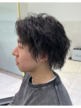 六本木美容室 白金店 メンズショートウルフツイストスパイラルアップバング