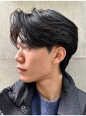 センターパートウルフショートネープ襟足あり