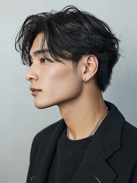ソウル 福山駅前店(SOUL.) 韓国ヘア センターパート 刈り上げ ニュアンスパーマ 30代