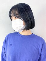 アイティーバイアルバム 下北沢店(IT by ALBUM)&nbsp;ネイビーブルーミニボブ_アースカラーくびれヘア_ba377372