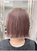 ミニボブ　外ハネボブ　レイヤーボブ　ペールピンク　ピンク