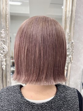 ハイバレーヘアーメゾン(HIGH VALLEY HAIRMAISON) ミニボブ 外ハネボブ レイヤーボブ ペールピンク ピンク