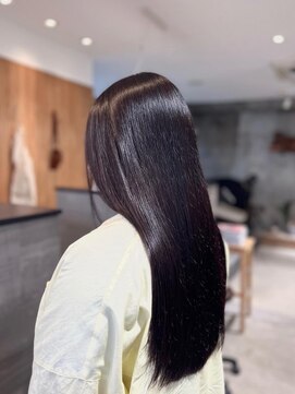 ニカイ(2F) 暗めカラー/大人ガーリー/ツヤ髪ロング/ネビージュ