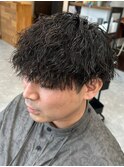波巻きパーマメンズパーマメンズヘアツーブロックツイストパーマ