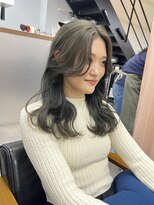 大人可愛いオリーブベージュブリーチなし