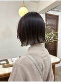 ホワイトグレージュ/チェリーブラウン/外はねボブ/恵比寿
