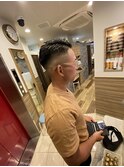 メンズカットショートスタイル七三刈り上げハイフェードバーバー