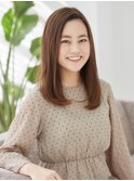 ワンカール前髪なしバング小顔カット大人艶髪ヘアー