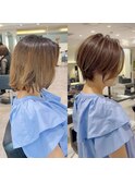 30代40代50代ショート白髪ぼかし白髪染め髪質改善ハイライト井