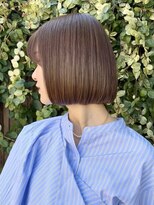 グリーンミドル(GREEN middle)&nbsp;まとまるボブ/切りっぱなしボブ/オリーブカラー/艶カラー/透明感