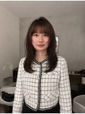 ひし形レイヤーボブハッシュ/顔周り/オリーブベージュ/渋谷