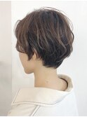 無造作マッシュショート 透明感ベージュ 大人かわいい 30代40代