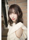 【salon de MiLK 原宿】ブリーチなしWカラー×耳かけラベージュ