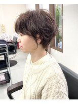 エルエスヘアー(LS HAIR) ゆったり耳かけショートパーマ×ラベンダーブラウン