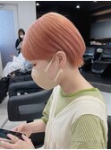 835透明感外国人風カラーオレンジベイビーピンクネオンカラー