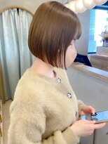 ロンドシエル 横浜(Lond ciel)&nbsp;前下がりボブ前髪×グレーベージュ【横浜】