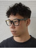 ビジネスショートメンズマッシュツイストパーマツーブロック