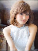 切りっぱなしボブ/美髪/ピンクブラウン[池袋/髪質改善]