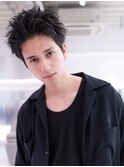アッシュブラック/マッシュパーマ/刈り上げ/ツーブロック