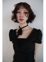 ボブ、ぱつっとボブ、巻き髪、顔まわりレイヤー