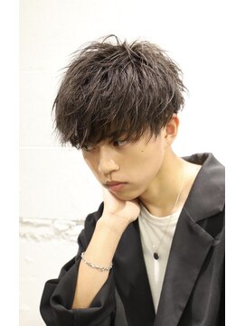 リップスヘアー 梅田(LIPPS hair) 【ふわぼさ質感】ナチュラルサイドパートマッシュ