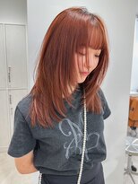 ガーデンヨコハマ(GARDEN YOKOHAMA)&nbsp;アプリコットオレンジ レイヤーカット くびれヘア ミディアム