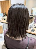 切りっぱなしボブ/グレージュカラー/透明感カラー