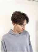 刈り上げセンターパートスパイラルパーマ