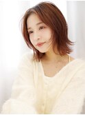 顔まわりレイヤー/切りっぱなしボブ