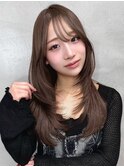 小顔顔まわり韓国レイヤー/ハッシュカット/ブリーチなしカラー