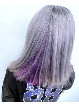 トリニティ(trinity) Ｗカラー＆インナーカラーホワイトグレーラベンダー【豊見城】