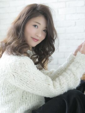 ロンドプランタン 恵比寿(Lond Printemps) 【ロンド恵比寿店】大人可愛いウェーブセミロングかき上げ前髪