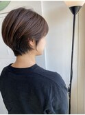 大人可愛いひし形小顔丸みくびれショートボブ黒髪前下がり