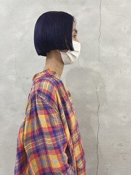 エンドリンク(endlink) ハイトーンブルーパープル×ぱつっとボブ