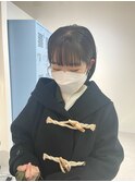 【Cuem菅原】お洒落フルバングワイドバング黒髪ぷつっとボブ