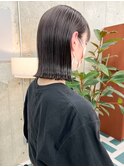切りっぱなしボブ×グレージュ