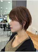 大人ラフウェーブ20代30代40代ボブブラウンスウィングショート