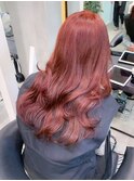艶カラー韓国ヘアチェリーピンクレッド暖色大宮美容室