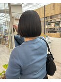 韓国風タッセルボブ切りっぱなしボブ