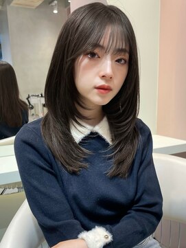 グロー 大宮(GLROW) レイヤーカット グレージュカラー 顔まわりカット 韓国 大宮