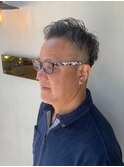 爽やかメンズアップバング刈り上げニュアンスパーマ【新大阪】