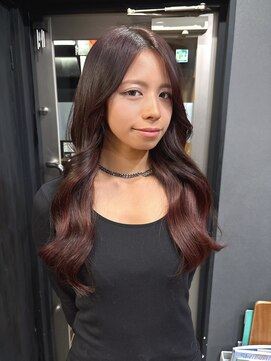 ボアップ 京橋店(boappu) #レッドカラー#ロングヘア#エクステ#レッドブラウン