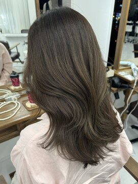 ハピネス 梅田茶屋町店(HAPPINESS) 韓国カラー　ブリーチ無しダブルカラー　オリーブ