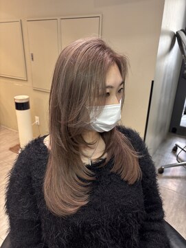 ラピス 横浜(Lapis) ミルクティーベージュシールエクブリーチカラーレイヤーカット