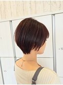 ショートレイヤー×ショートカット×前髪あり　20代30代40代
